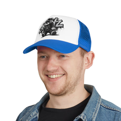 3keyz Black and White Trucker Hat Drip Design