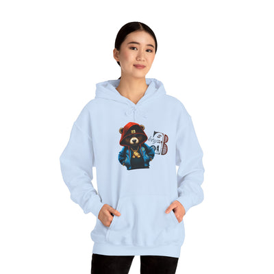 Unisex Hooded Sweatshirt 3keyz OG Teddy Drip Design Blue/Orange