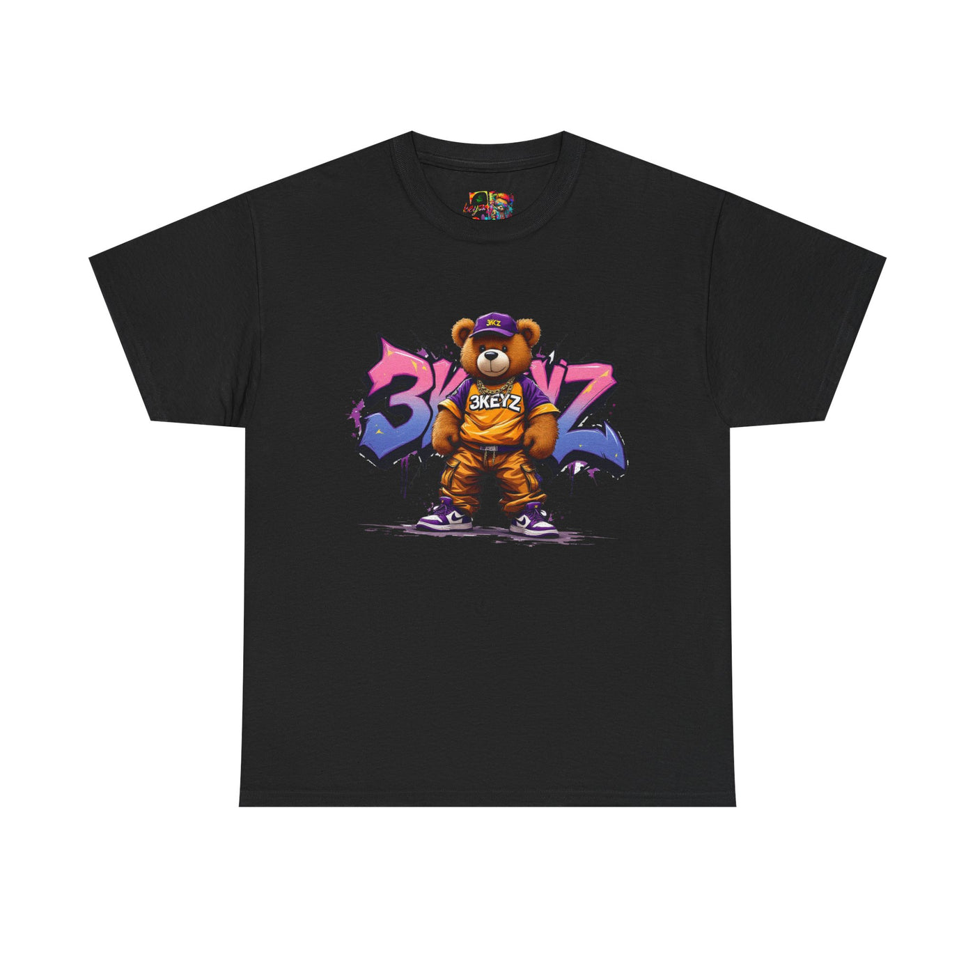 Teddy Drip Unisex Tee in Pink and Purple
