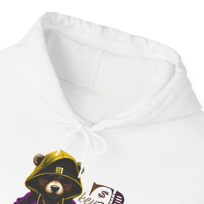 Unisex Hooded Sweatshirt 3keyz OG Teddy Drip Design Purple/Gold
