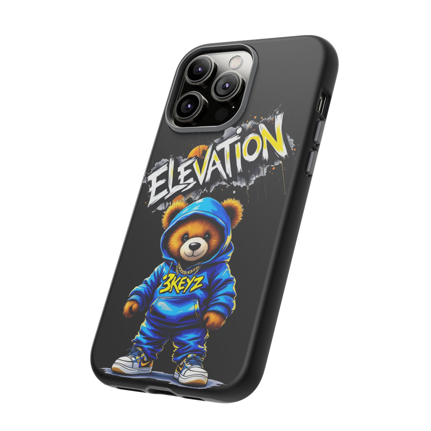 Elevated street drip Bear Black Phone Case - Tough and Trendy Design