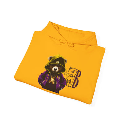 Unisex Hooded Sweatshirt 3keyz OG Teddy Drip Design Purple/Gold