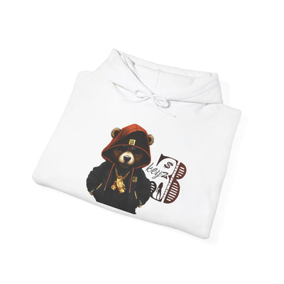 Unisex Hooded Sweatshirt 3keyz OG Teddy Drip Design Orange/Black