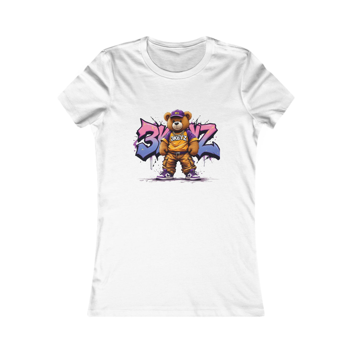 Graffiti Bear Women's Favorite Tee | Urban Style, Casual Fashion, Streetwear Tee, Fun Graphic Shirt, Gift for Trendsetters
