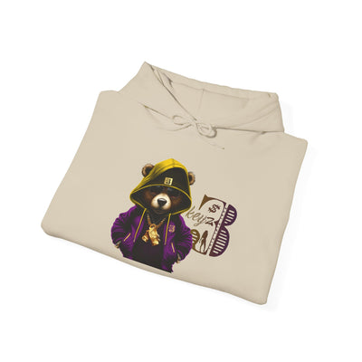 Unisex Hooded Sweatshirt 3keyz OG Teddy Drip Design Purple/Gold