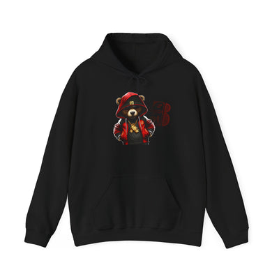 Unisex Hooded Sweatshirt 3keyz OG Teddy Drip Design Red/Black