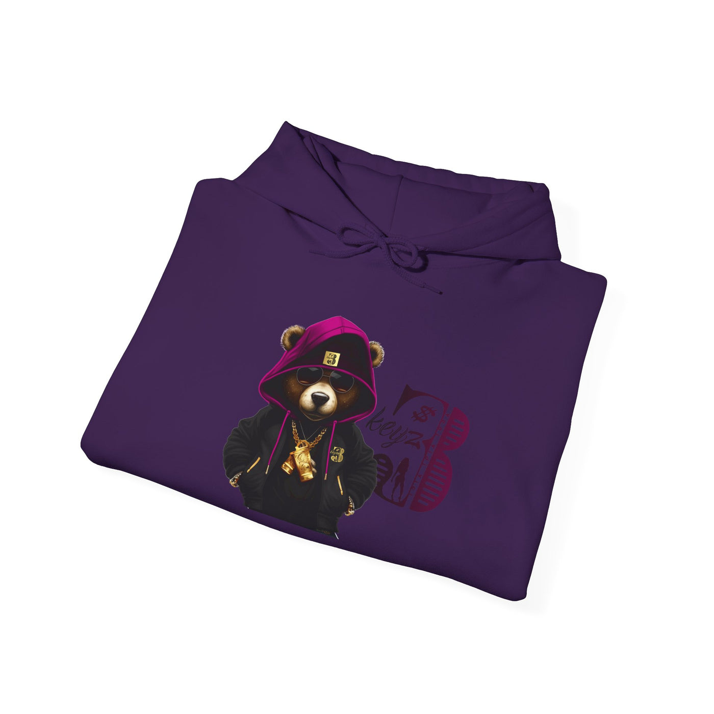Unisex Hooded Sweatshirt 3keyz OG Teddy Drip Design Purple