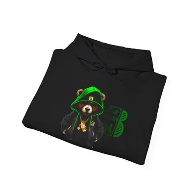 Unisex Hooded Sweatshirt 3keyz OG Teddy Drip Design Lime/Black