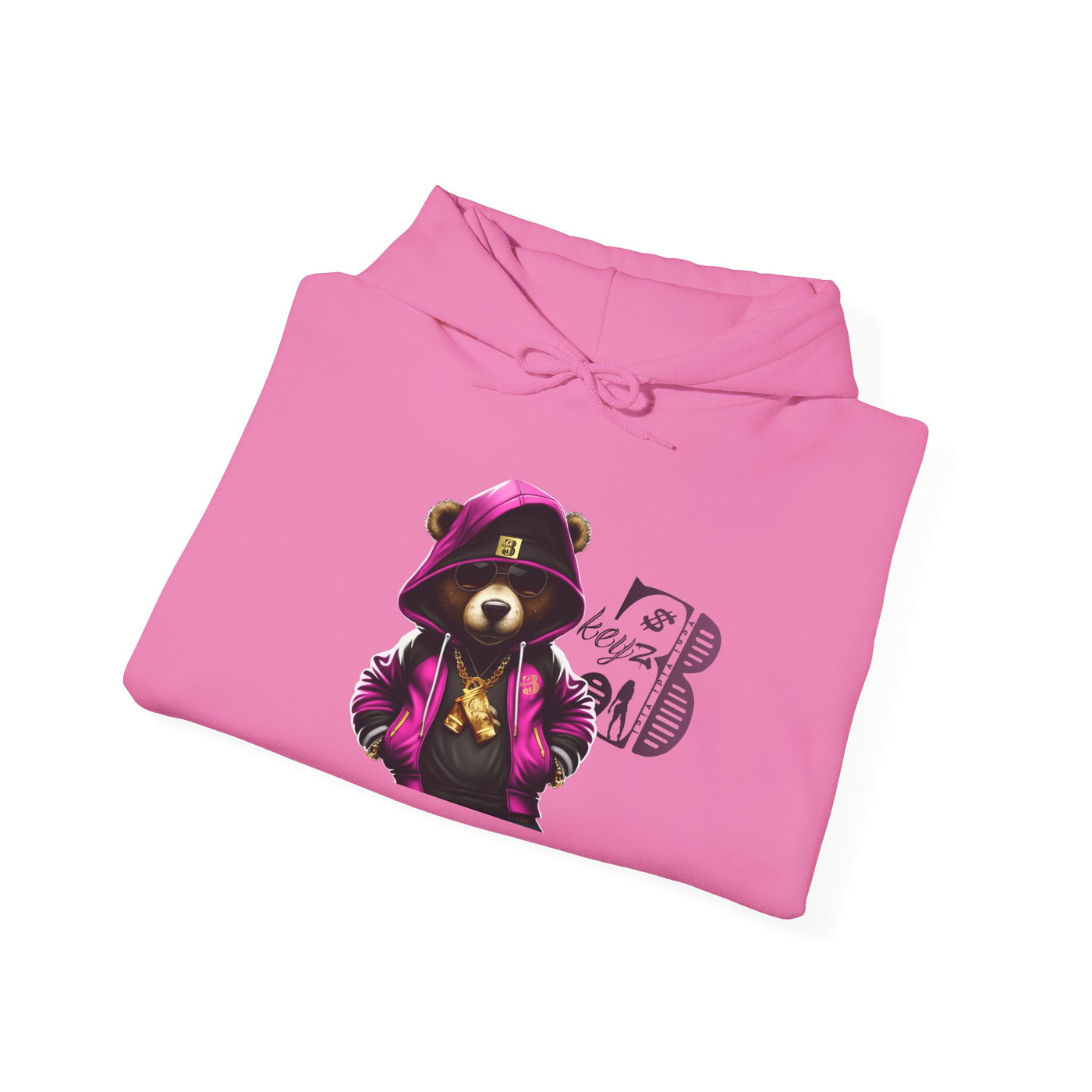 Unisex Hooded Sweatshirt 3keyz OG Teddy Drip Design Pinky
