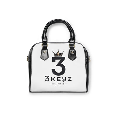 3Keyz Crown Shoulder Handbag — Logo Canvas Satchel for Everyday Chic