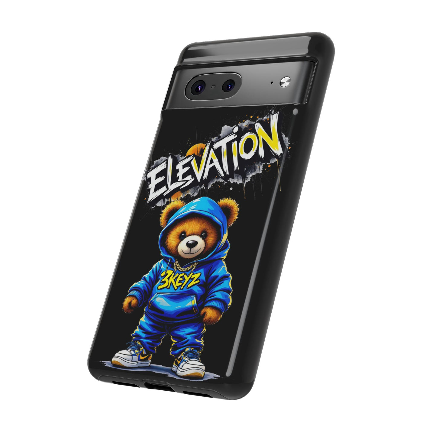 Elevated street drip Bear Black Phone Case - Tough and Trendy Design