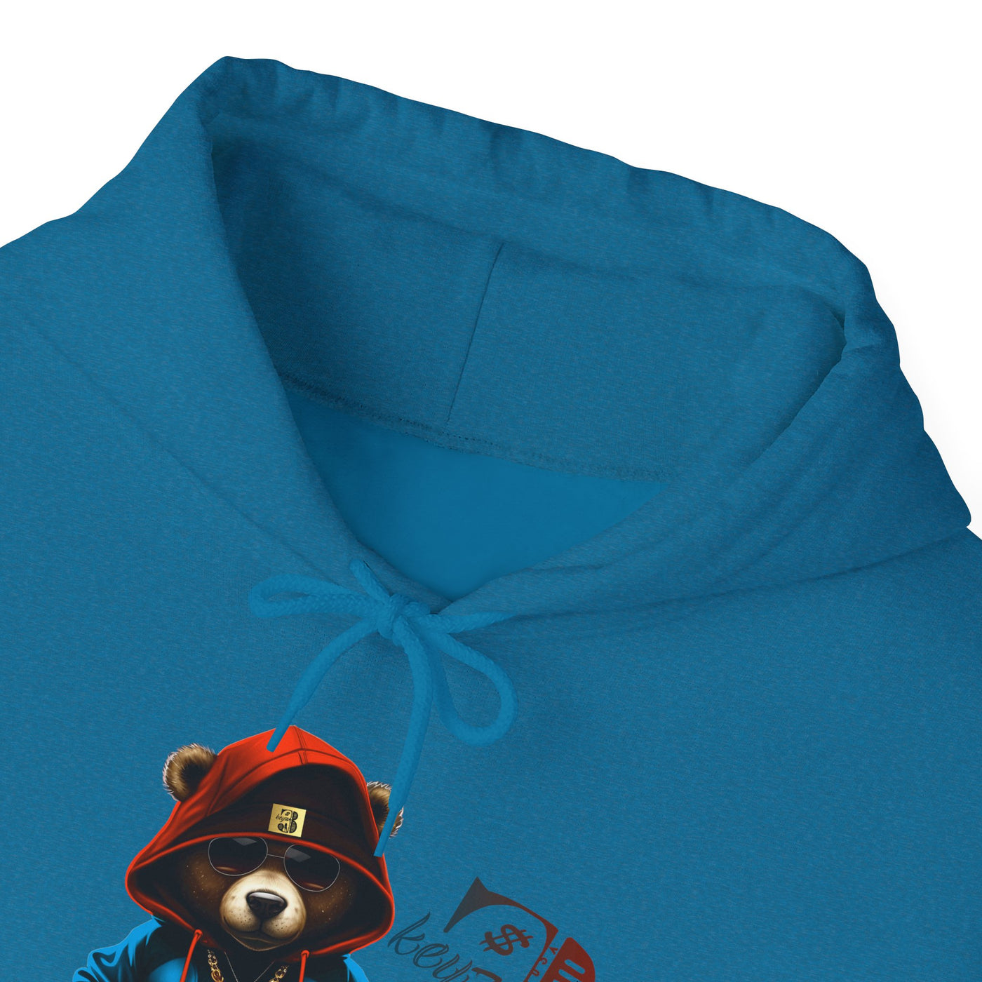 Unisex Hooded Sweatshirt 3keyz OG Teddy Drip Design Blue/Orange