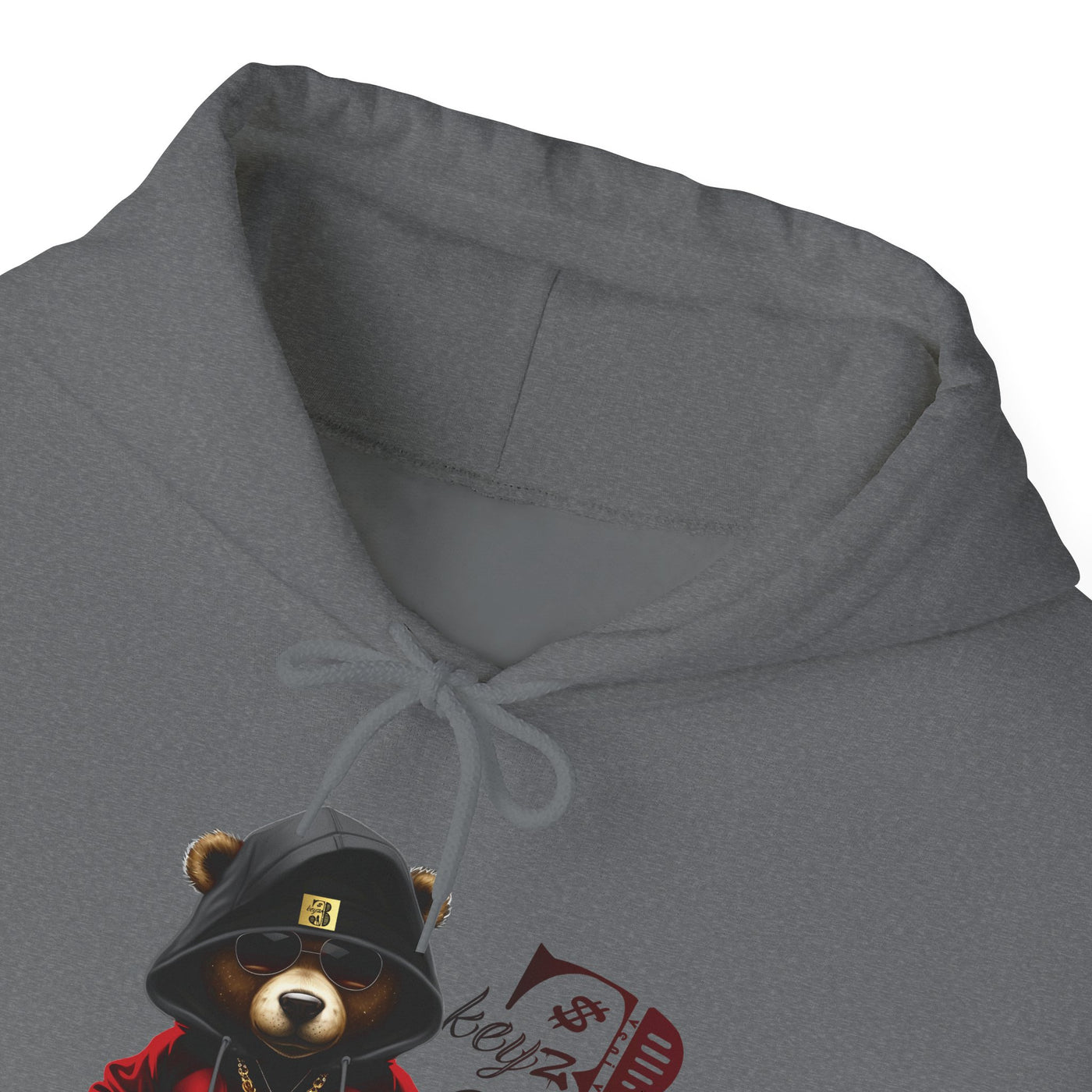 Unisex Hooded Sweatshirt 3keyz OG Teddy Drip Design Black/Red