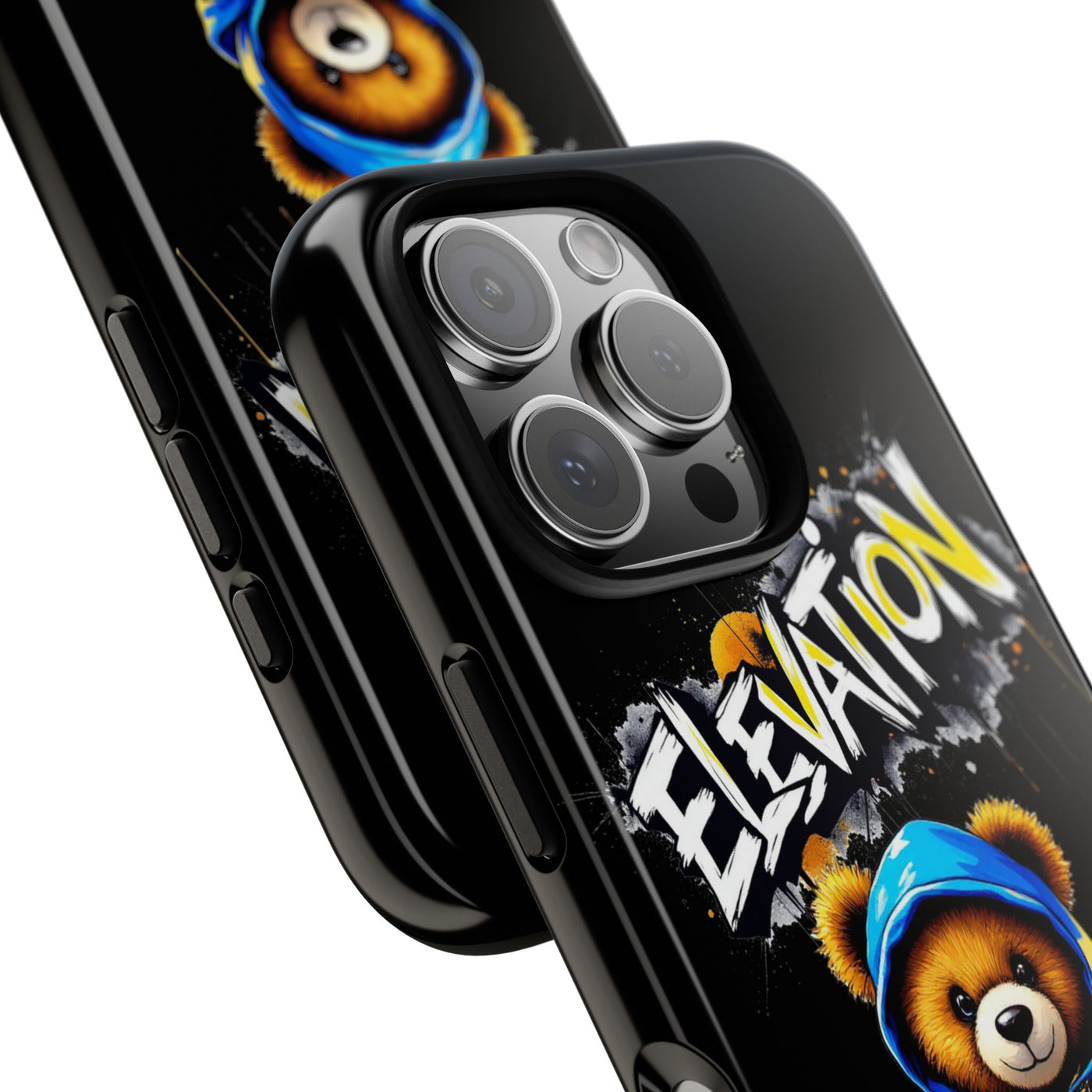 Elevated street drip Bear Black Phone Case - Tough and Trendy Design