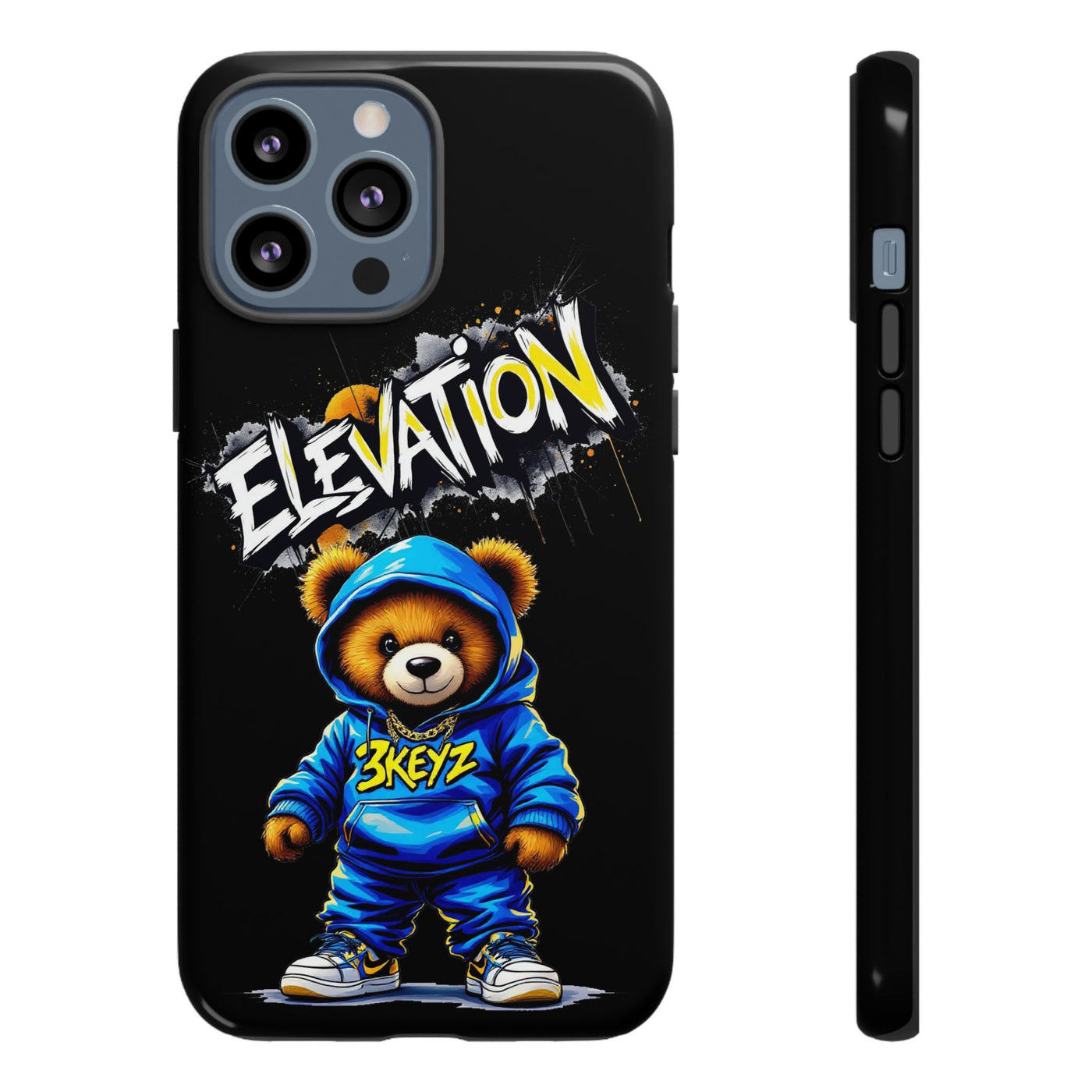 Elevated street drip Bear Black Phone Case - Tough and Trendy Design