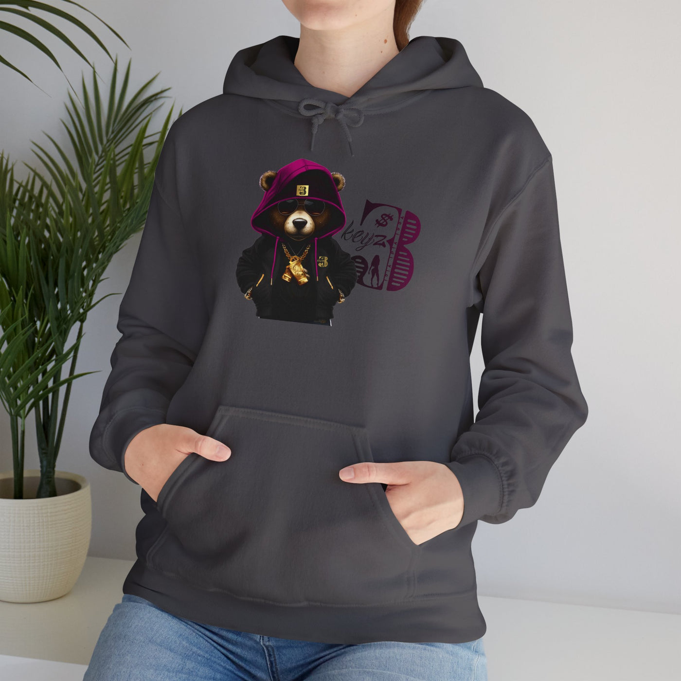 Unisex Hooded Sweatshirt 3keyz OG Teddy Drip Design Purple
