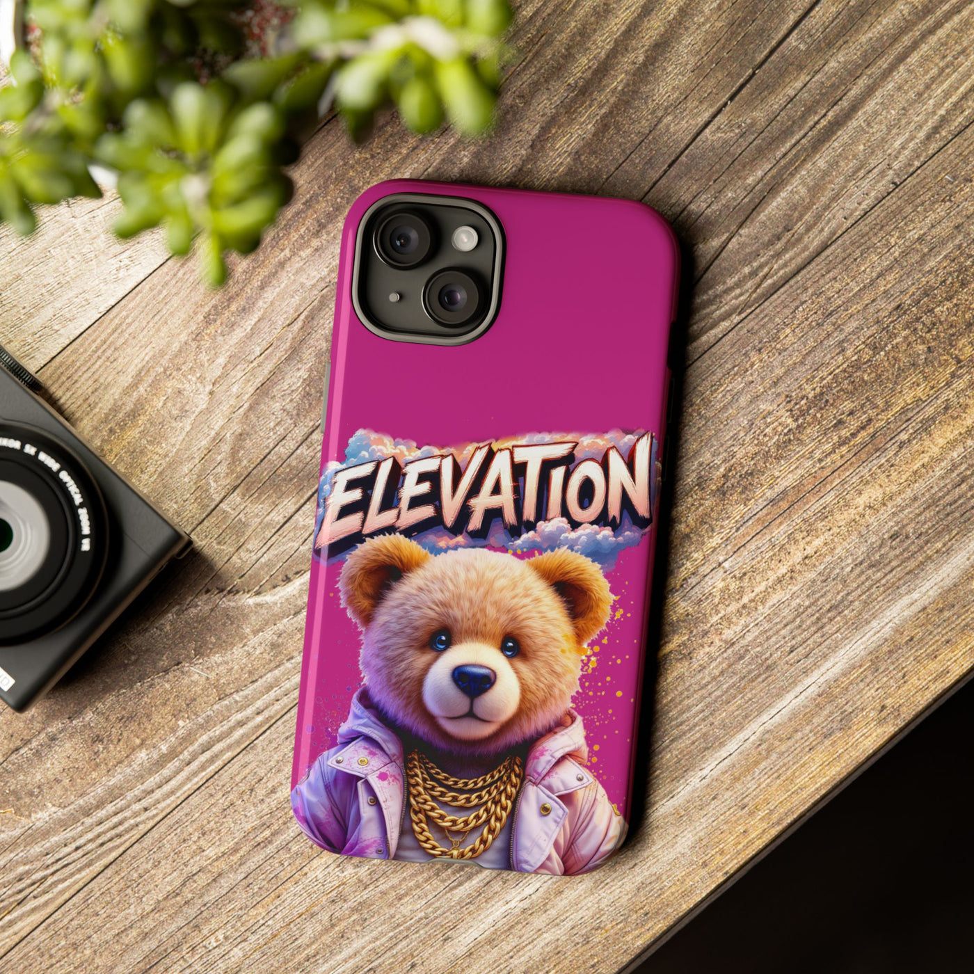 Elevated street drip Bear Pink Phone Case - Tough and Trendy Design