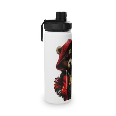 3keyz Cool Bear Red Stainless Steel Water Bottle with Sports Lid