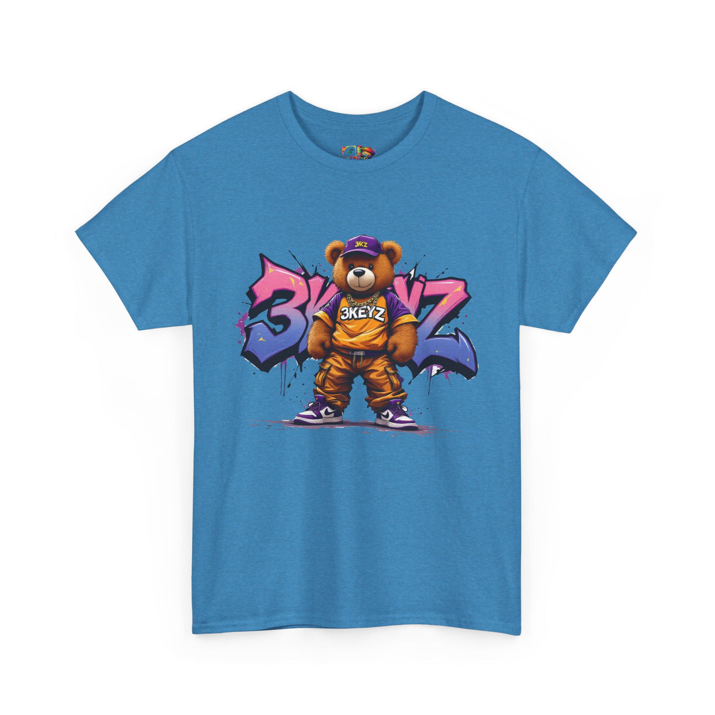 Teddy Drip Unisex Tee in Pink and Purple