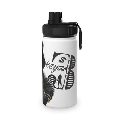 3keyz Cool Bear Black&Silver Stainless Steel Water Bottle with Sports Lid