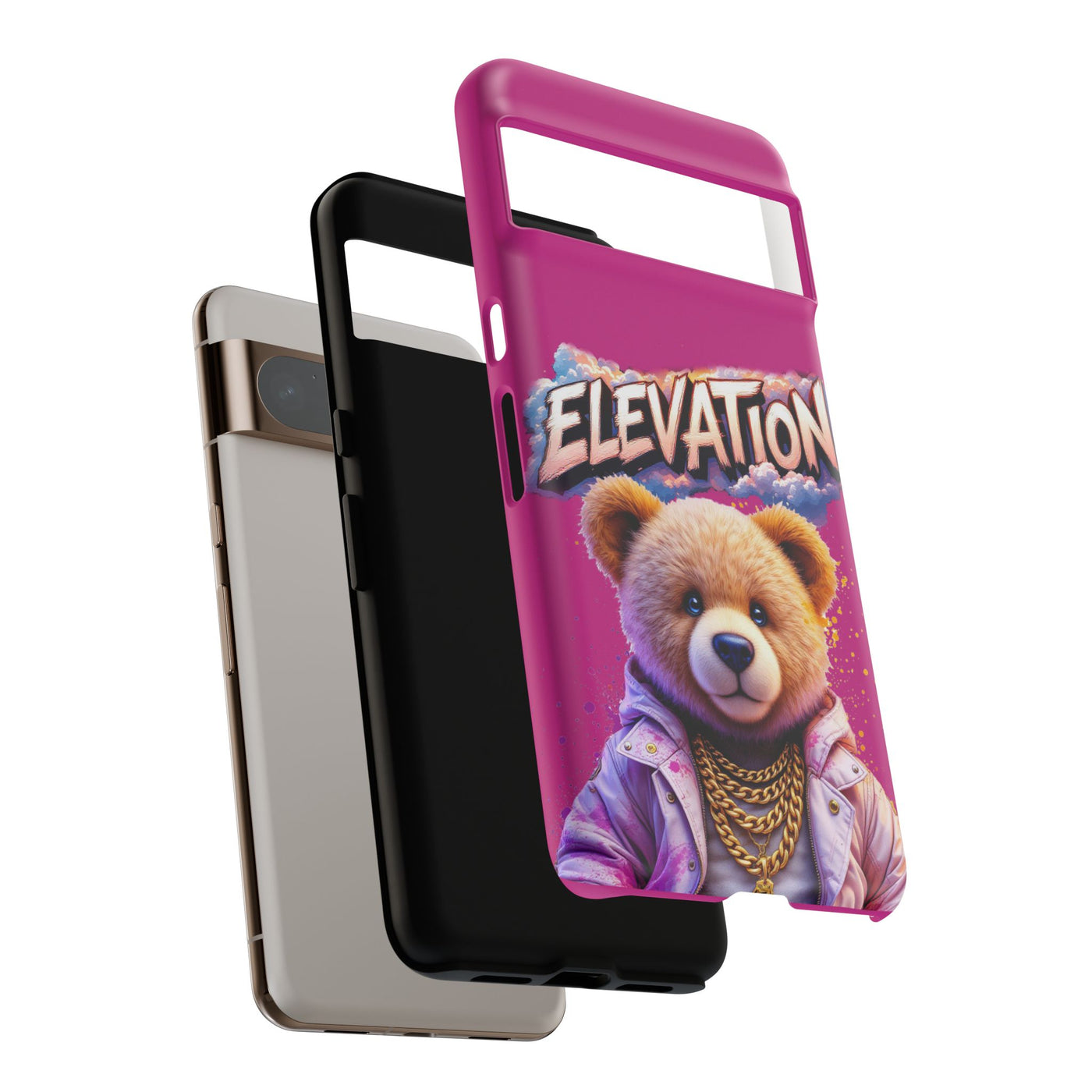 Elevated street drip Bear Pink Phone Case - Tough and Trendy Design