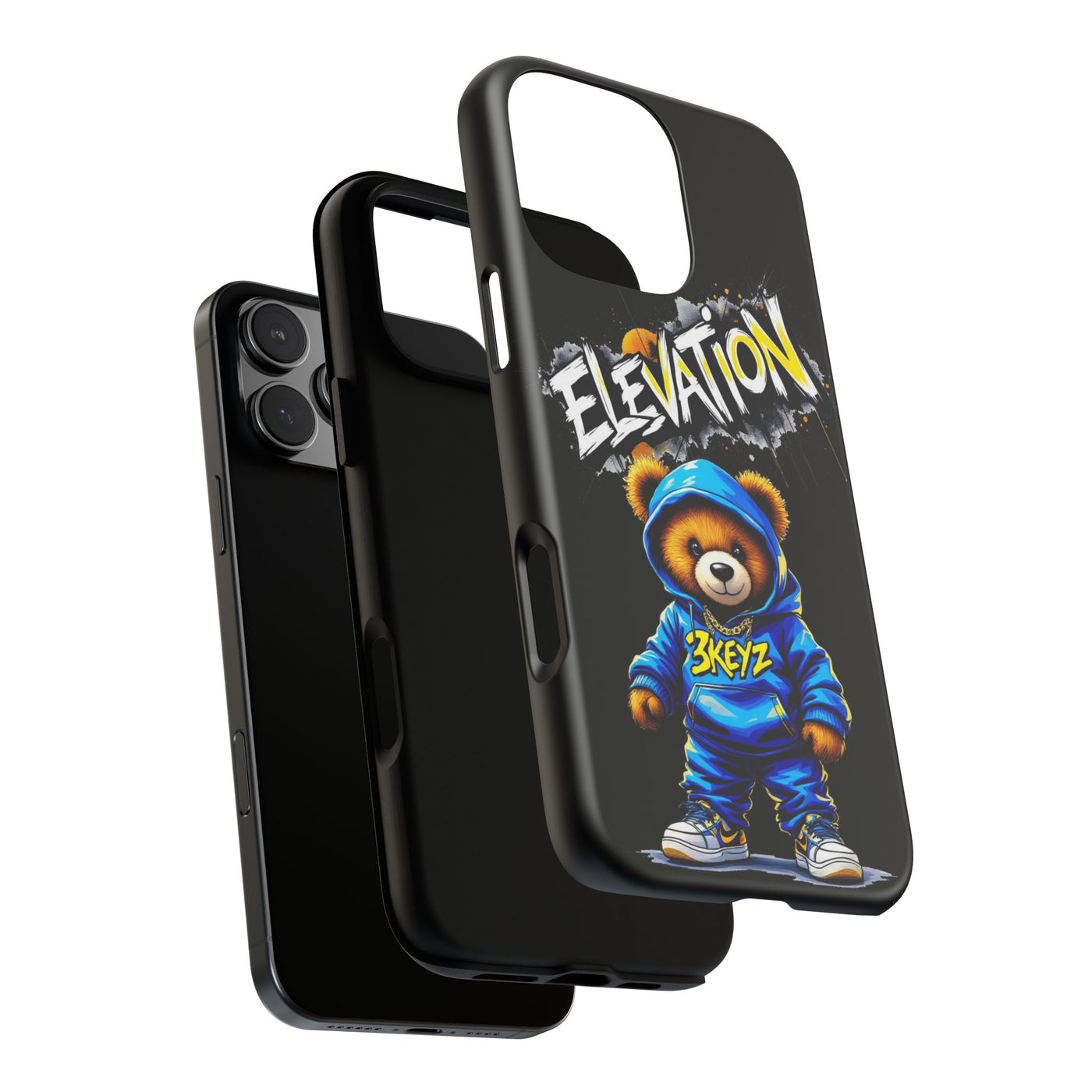 Elevated street drip Bear Black Phone Case - Tough and Trendy Design