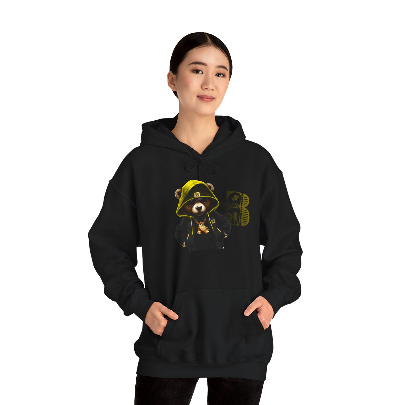 Unisex Hooded Sweatshirt 3keyz OG Teddy Drip Design Yellow