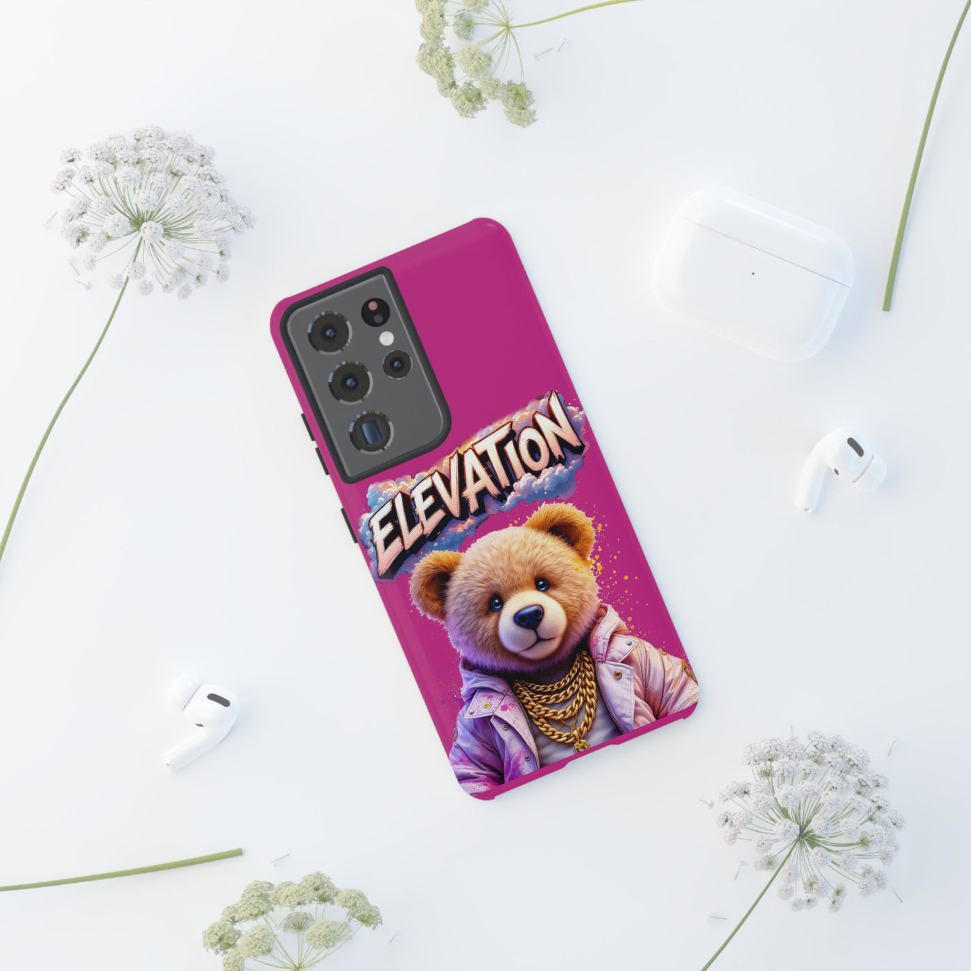 Elevated street drip Bear Pink Phone Case - Tough and Trendy Design