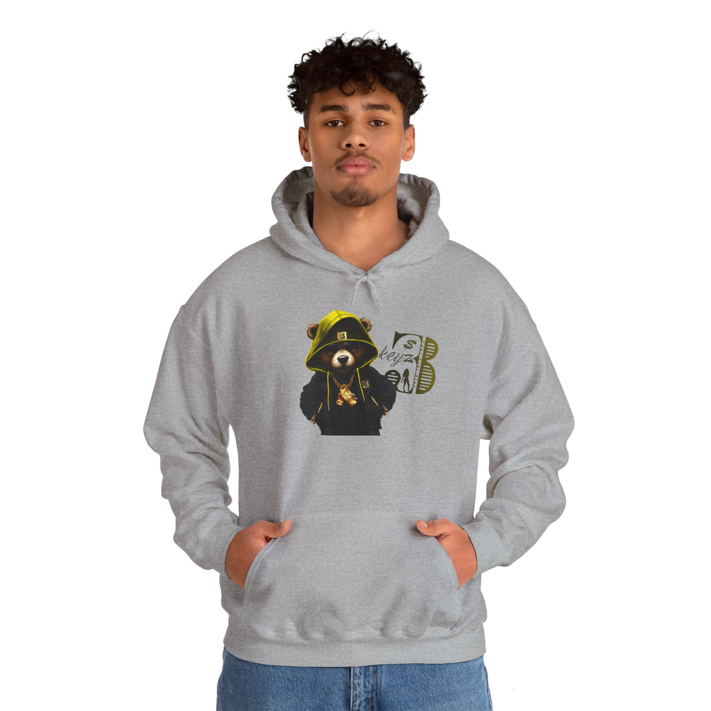 Unisex Hooded Sweatshirt 3keyz OG Teddy Drip Design Yellow