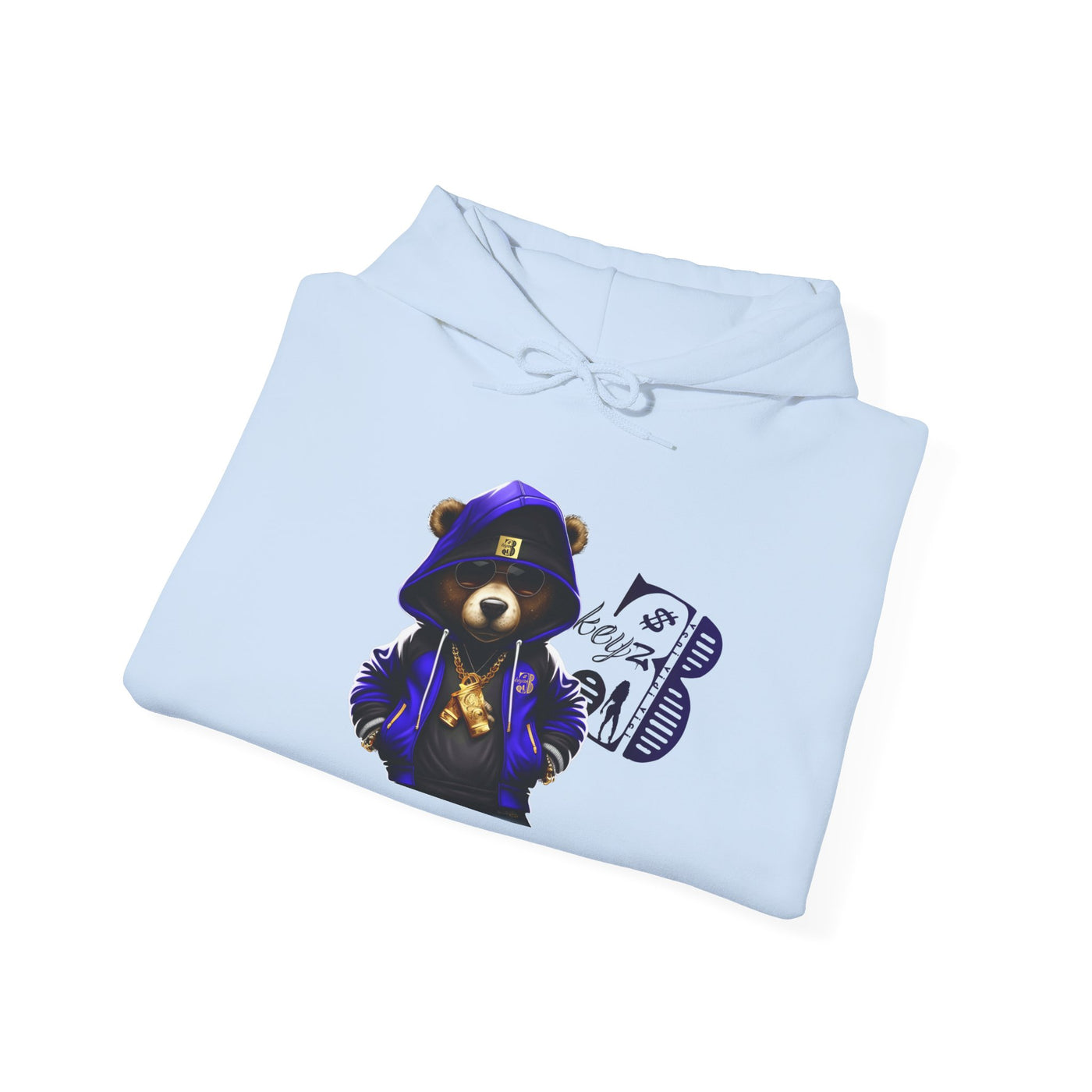 Unisex Hooded Sweatshirt 3keyz OG Teddy Drip Design Blue