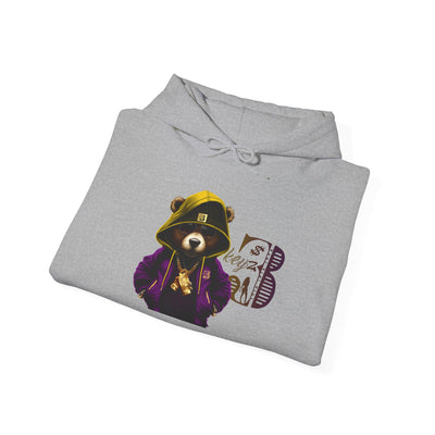Unisex Hooded Sweatshirt 3keyz OG Teddy Drip Design Purple/Gold
