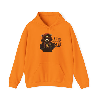 Unisex Hooded Sweatshirt 3keyz OG Teddy Drip Design Orange/Black