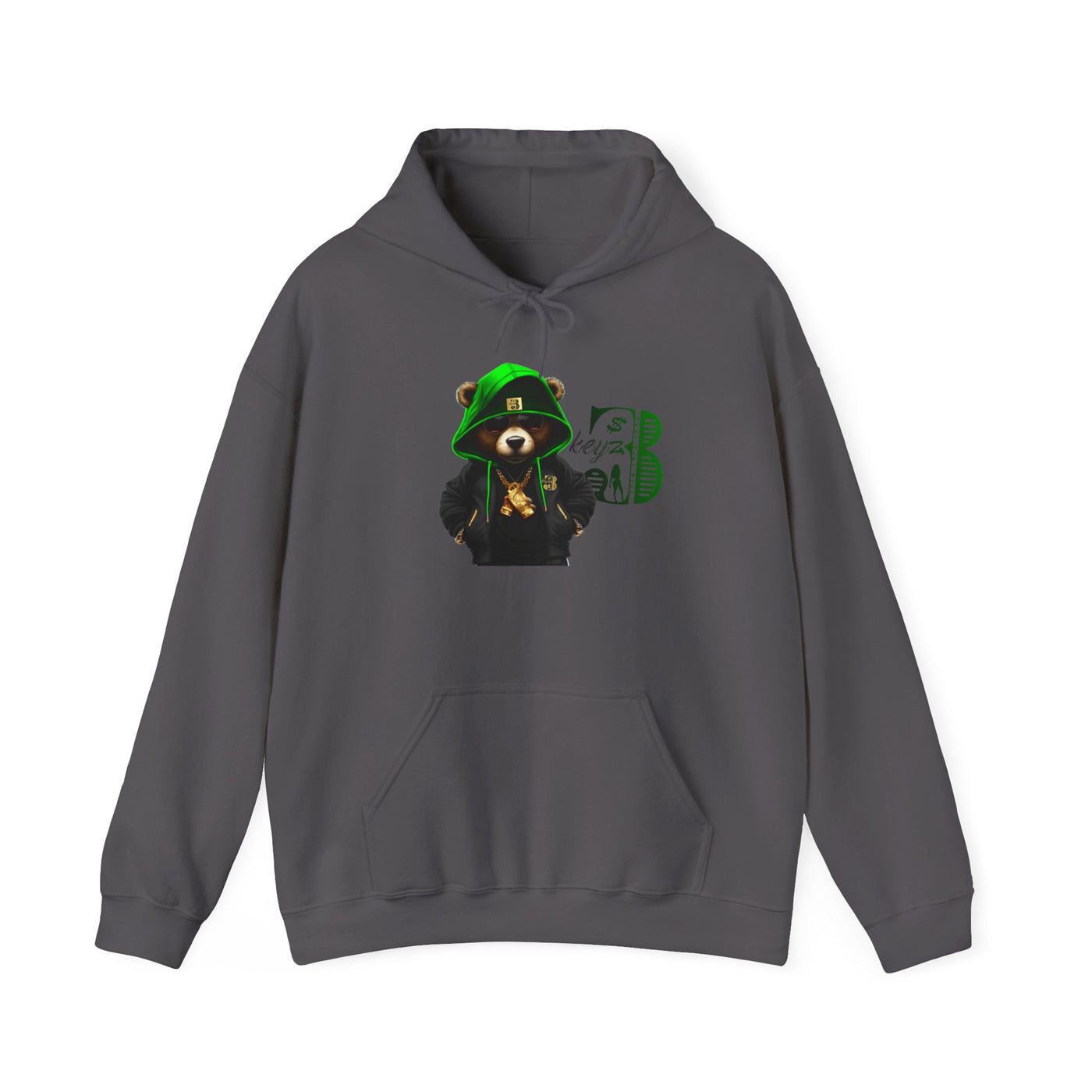 Unisex Hooded Sweatshirt 3keyz OG Teddy Drip Design Lime/Black