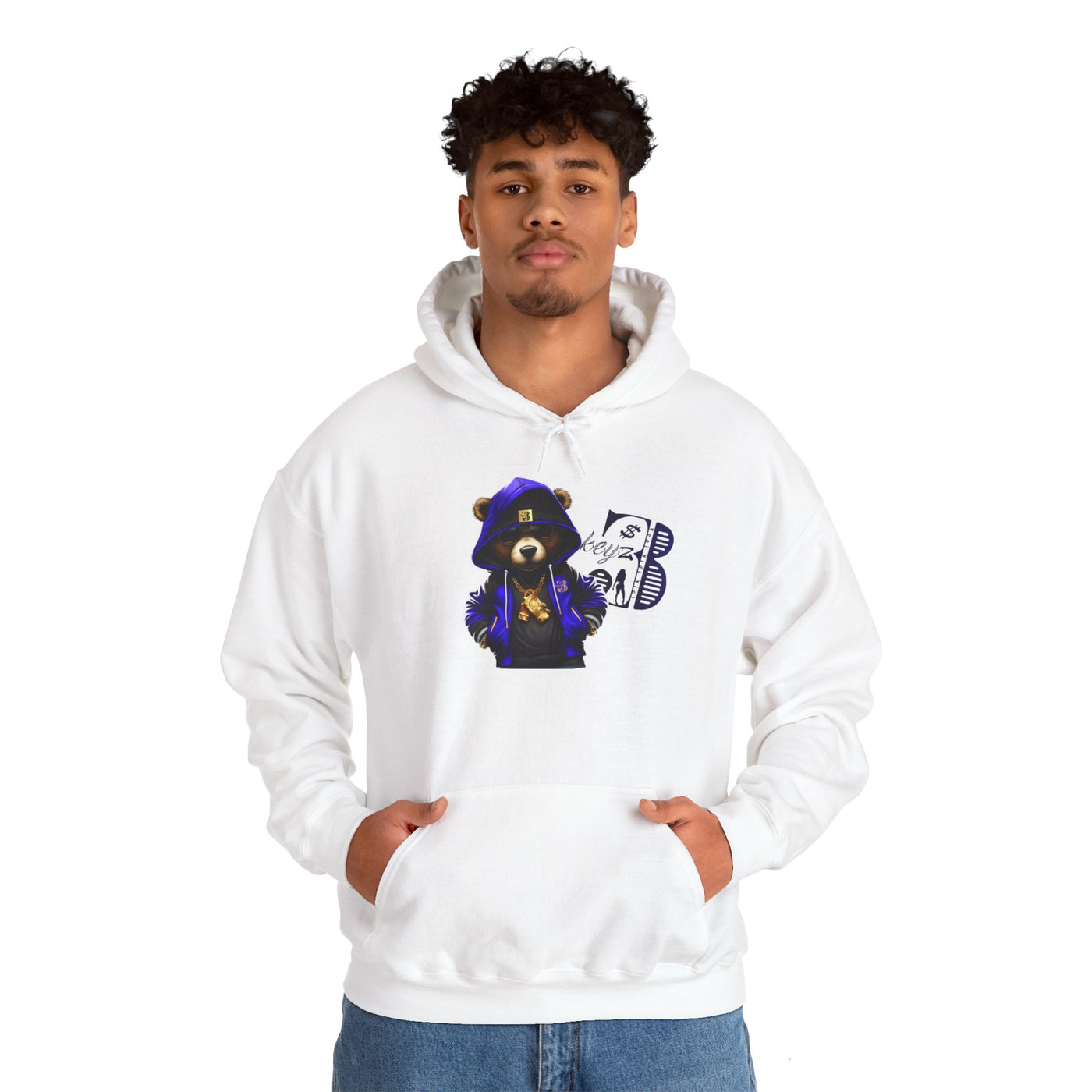 Unisex Hooded Sweatshirt 3keyz OG Teddy Drip Design Blue