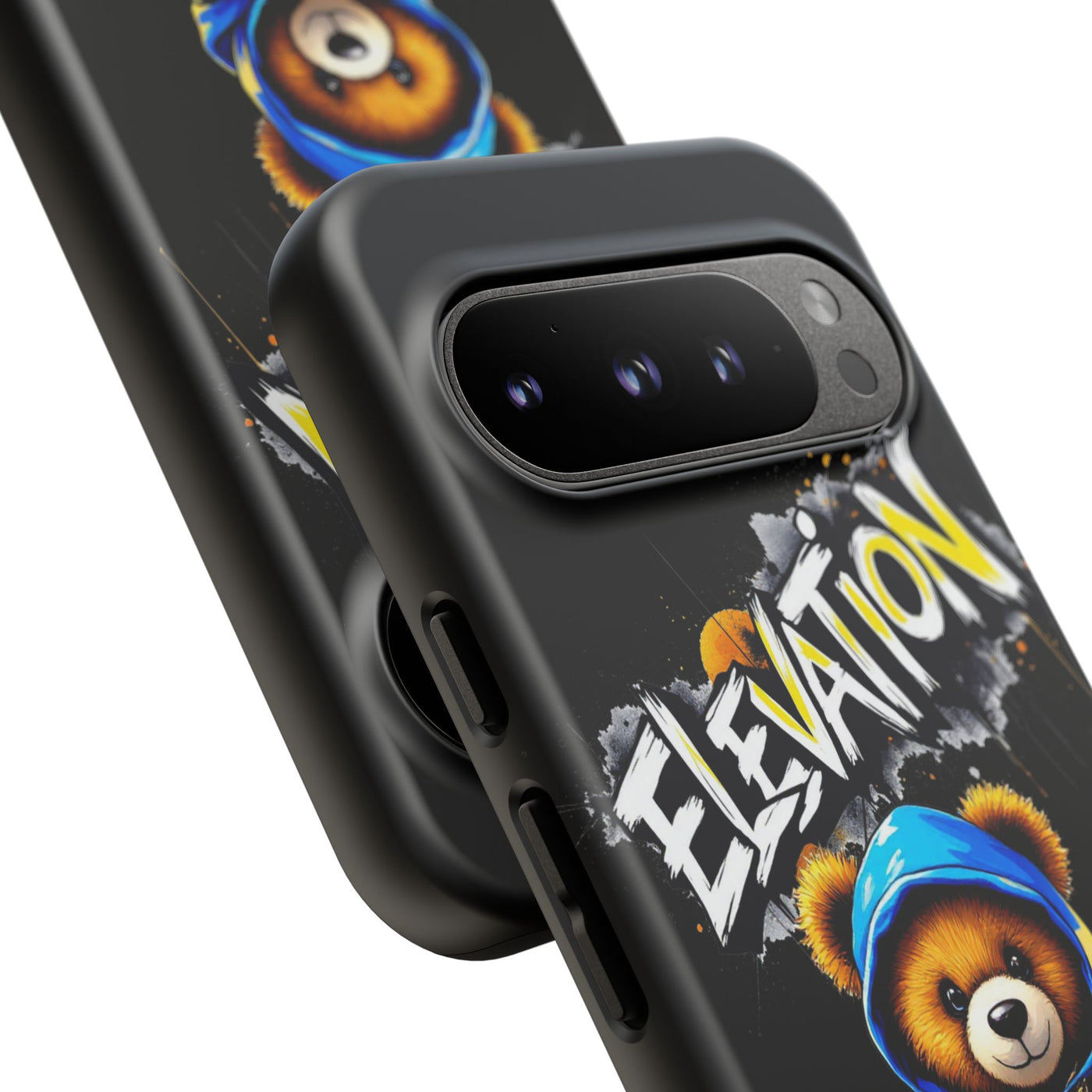 Elevated street drip Bear Black Phone Case - Tough and Trendy Design