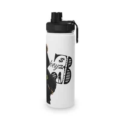 3keyz Cool Bear Black Stainless Steel Water Bottle with Sports Lid