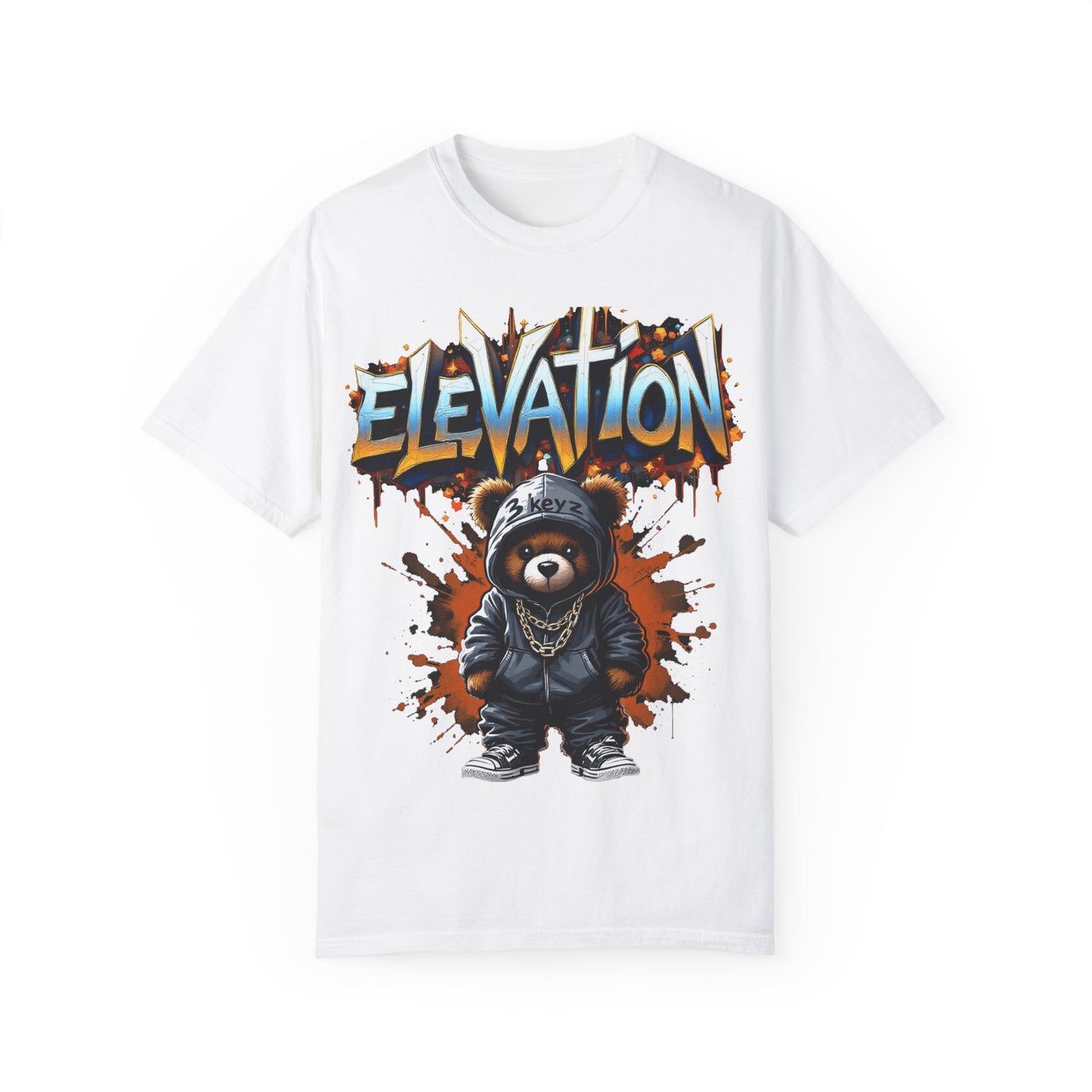 Street Drip T-shirt - Elevation Teddy Drip Orange Fierce