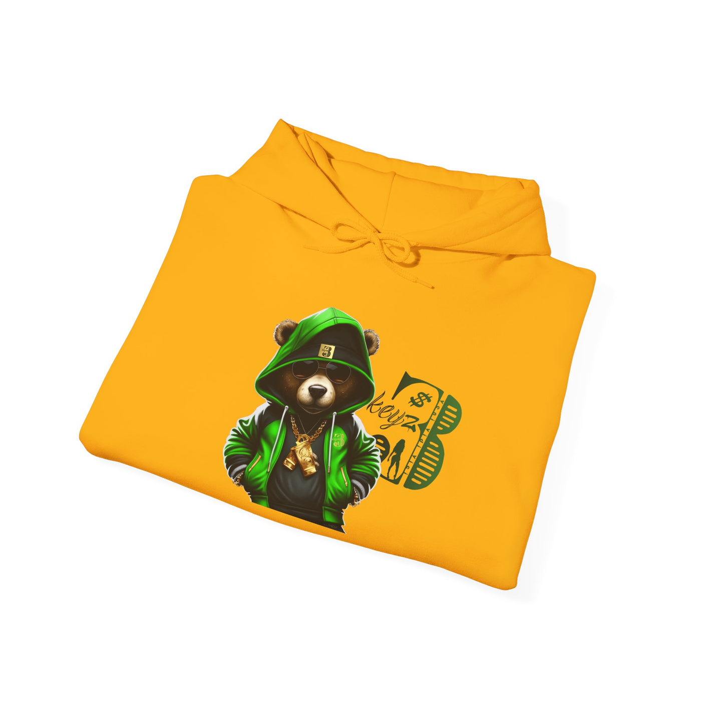 Unisex Hooded Sweatshirt 3keyz OG Teddy Drip Design Lime