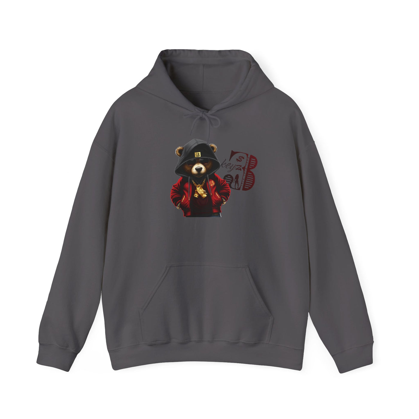 Unisex Hooded Sweatshirt 3keyz OG Teddy Drip Design Black/Red