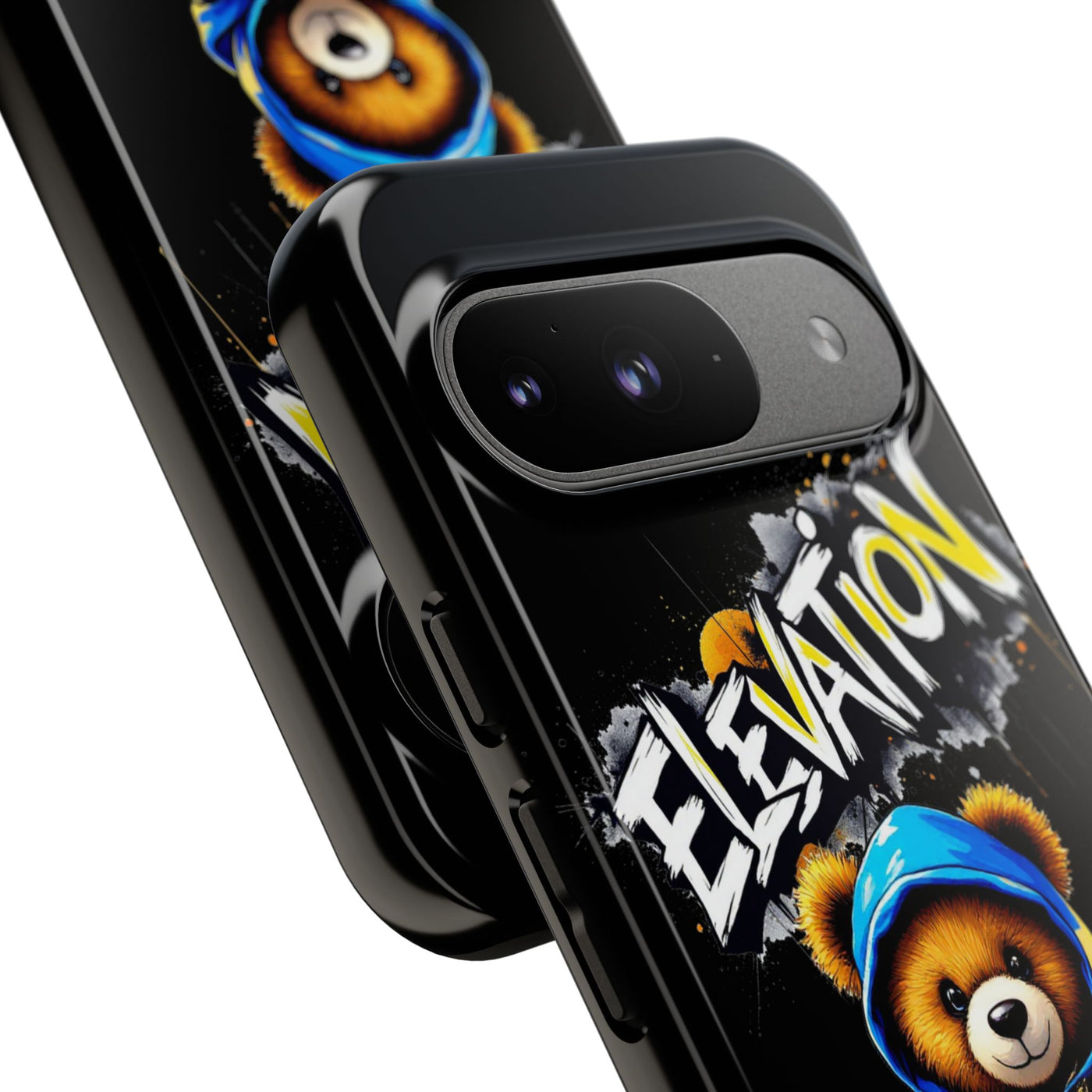 Elevated street drip Bear Black Phone Case - Tough and Trendy Design