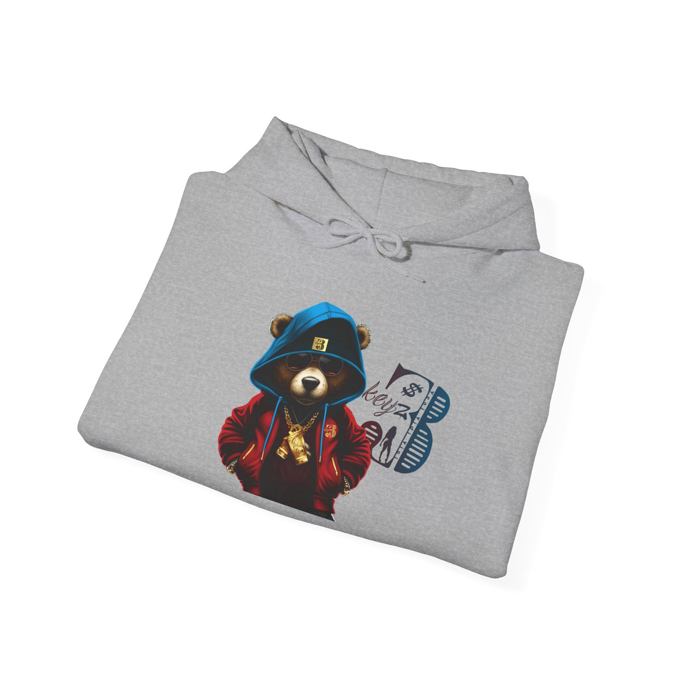 Unisex Hooded Sweatshirt 3keyz OG Teddy Drip Design R/W/B