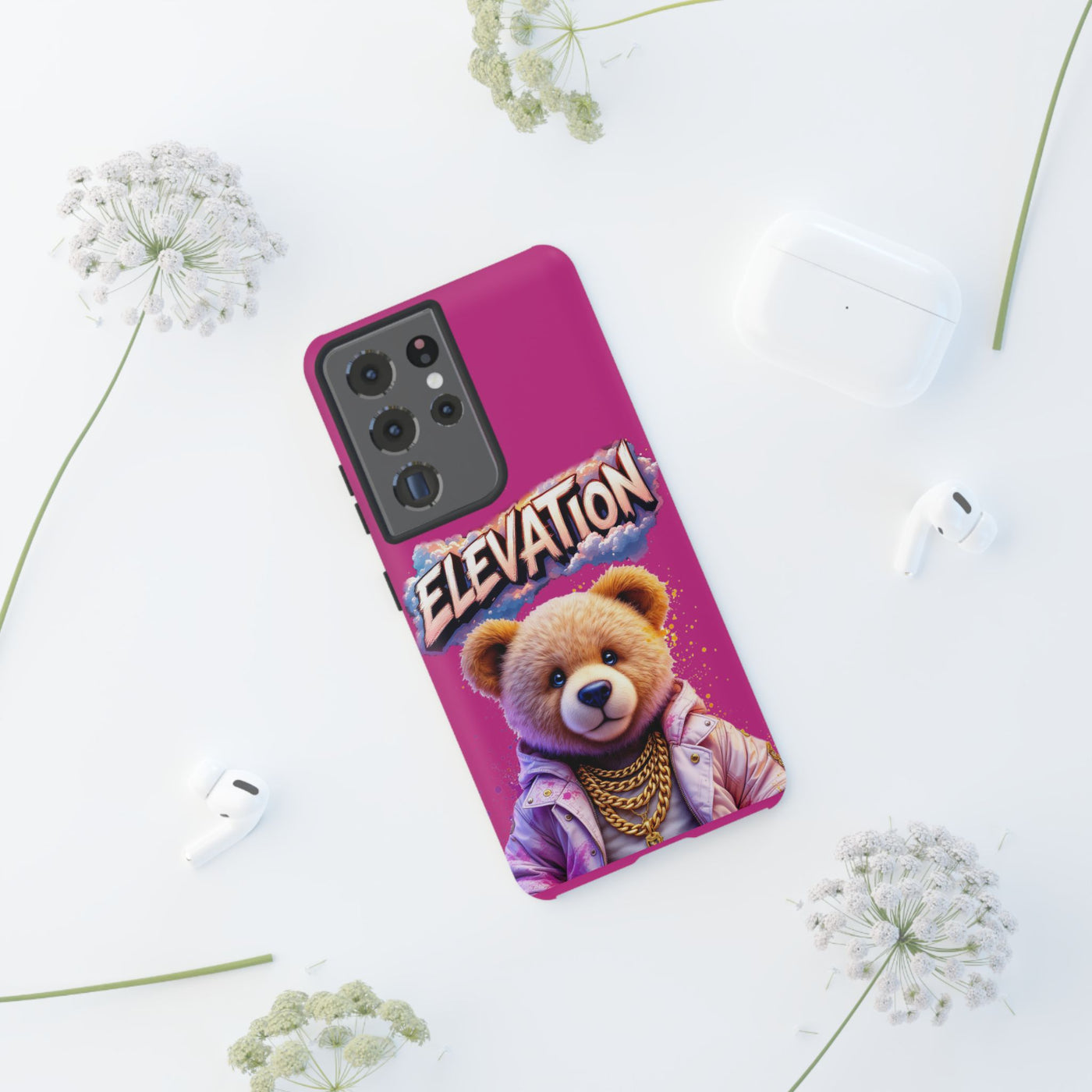 Elevated street drip Bear Pink Phone Case - Tough and Trendy Design
