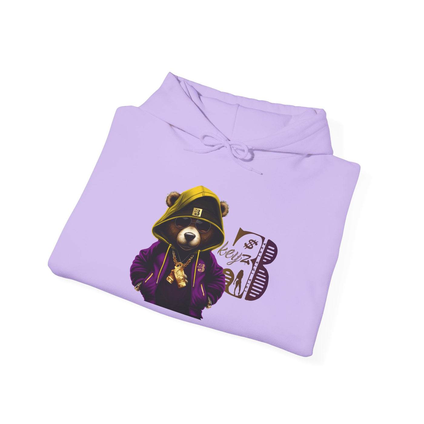 Unisex Hooded Sweatshirt 3keyz OG Teddy Drip Design Purple/Gold
