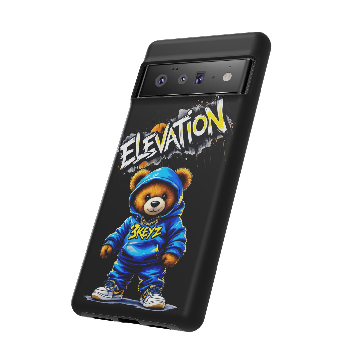 Elevated street drip Bear Black Phone Case - Tough and Trendy Design