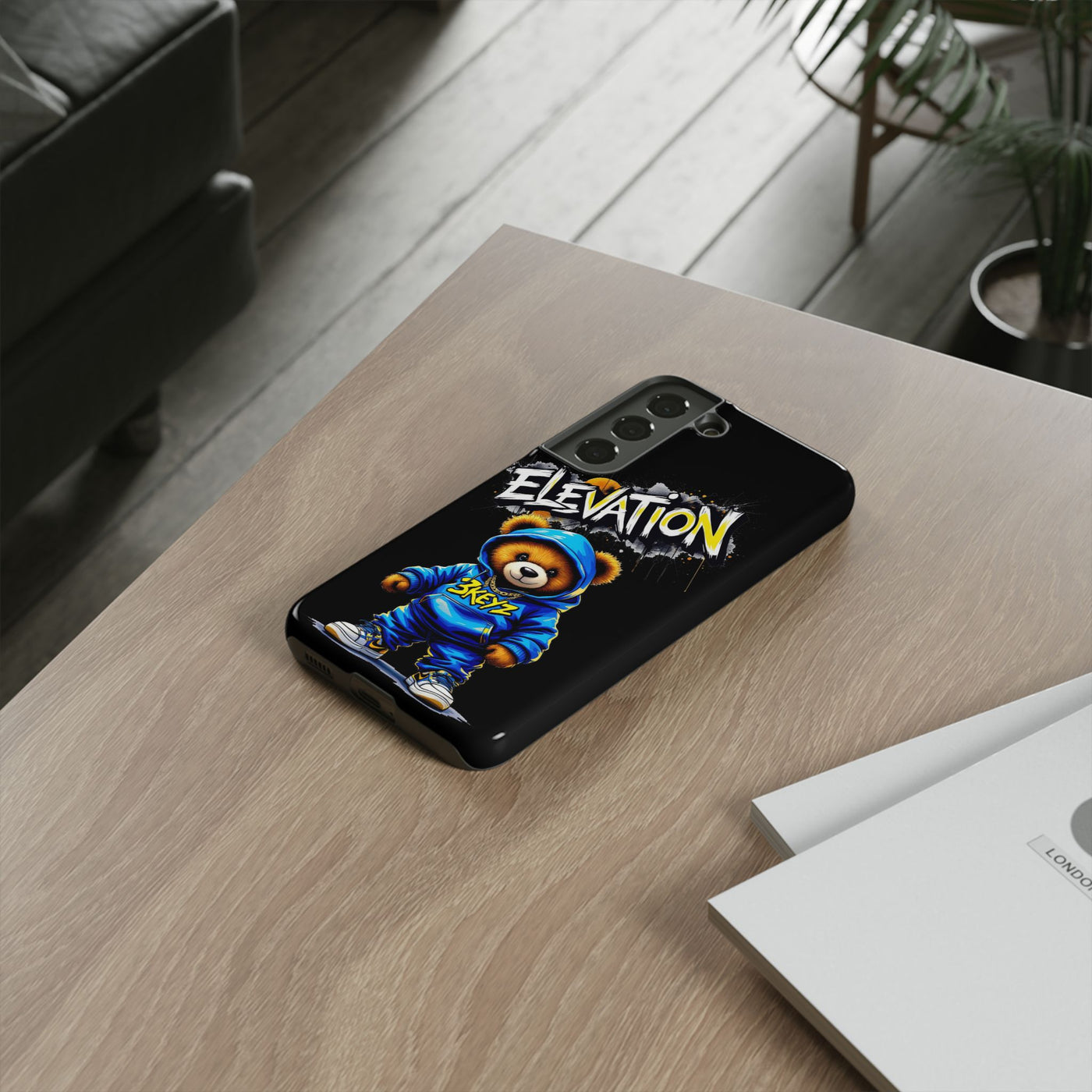 Elevated street drip Bear Black Phone Case - Tough and Trendy Design