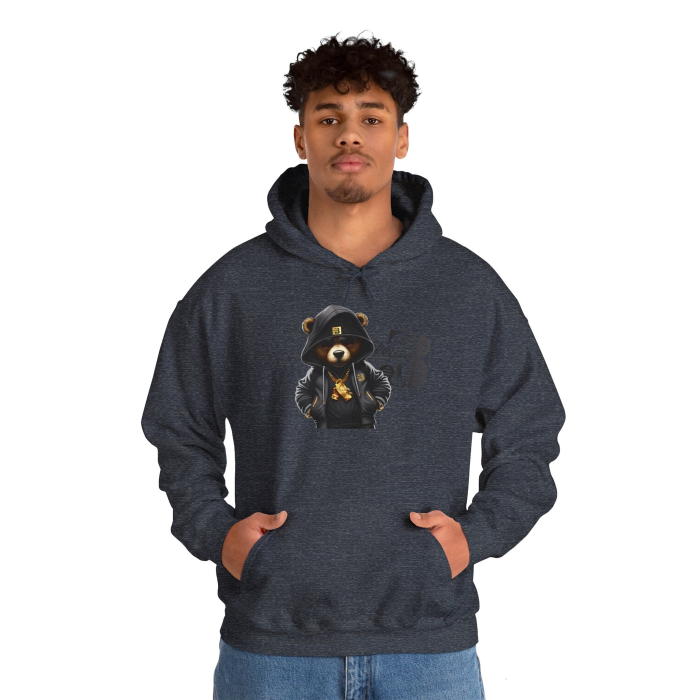 Unisex Hooded Sweatshirt 3keyz OG Teddy Drip Design Grey