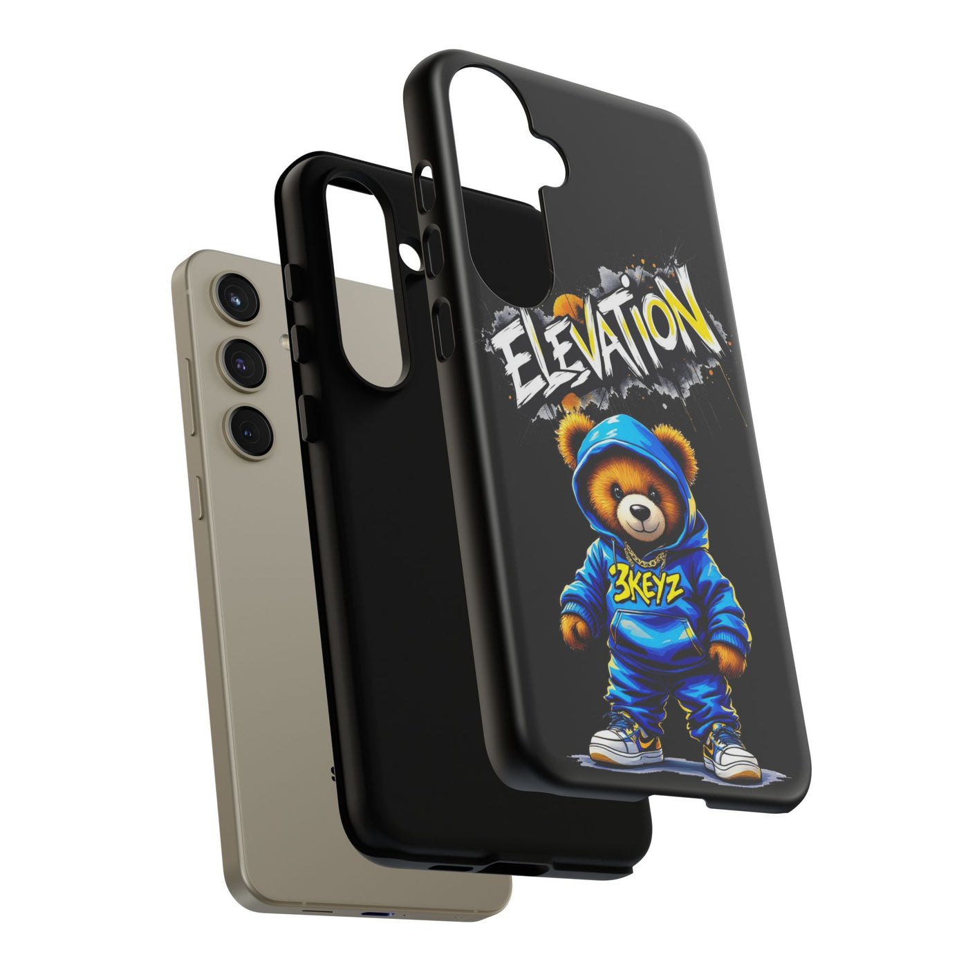 Elevated street drip Bear Black Phone Case - Tough and Trendy Design