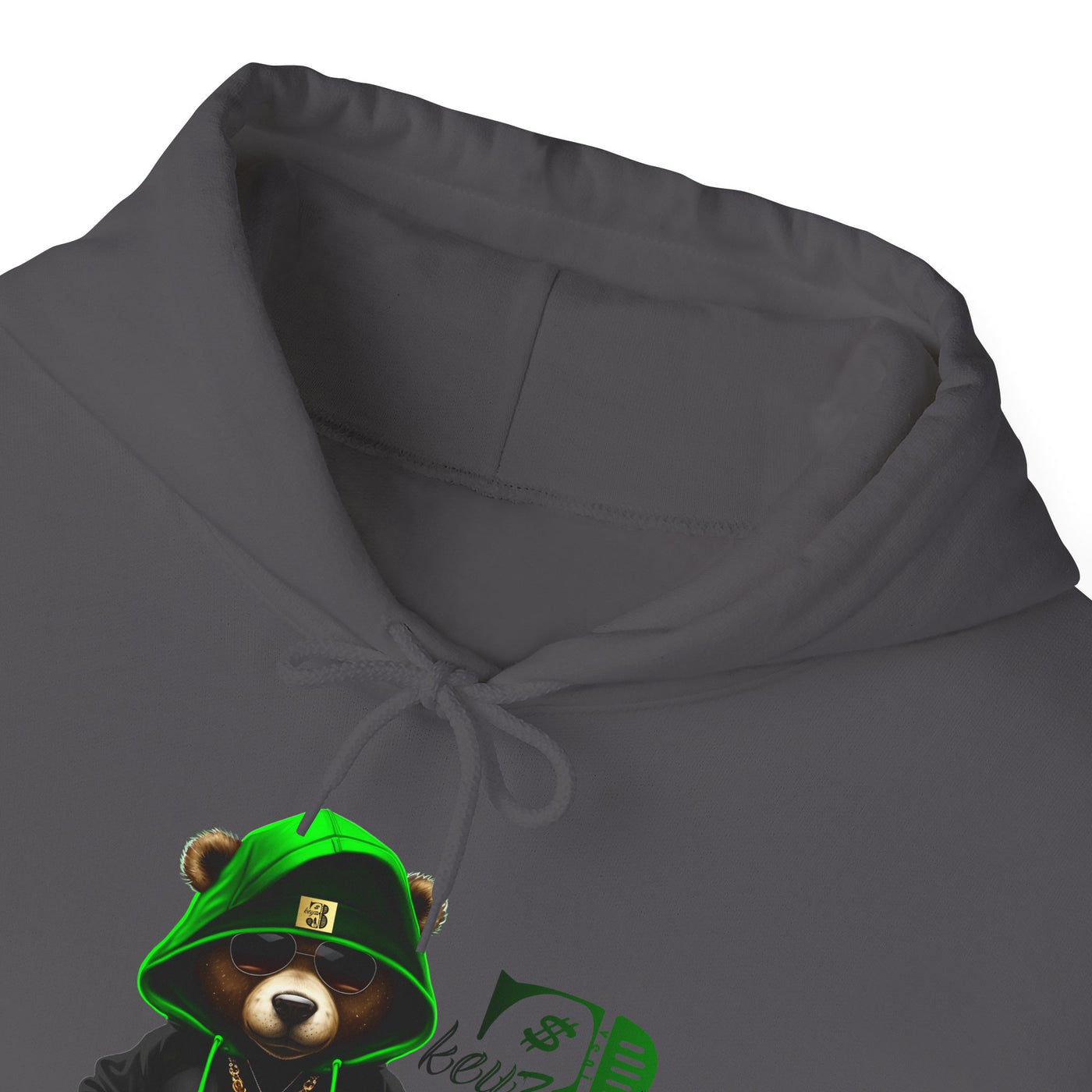 Unisex Hooded Sweatshirt 3keyz OG Teddy Drip Design Lime/Black