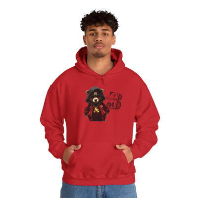 Unisex Hooded Sweatshirt 3keyz OG Teddy Drip Design Black/Red