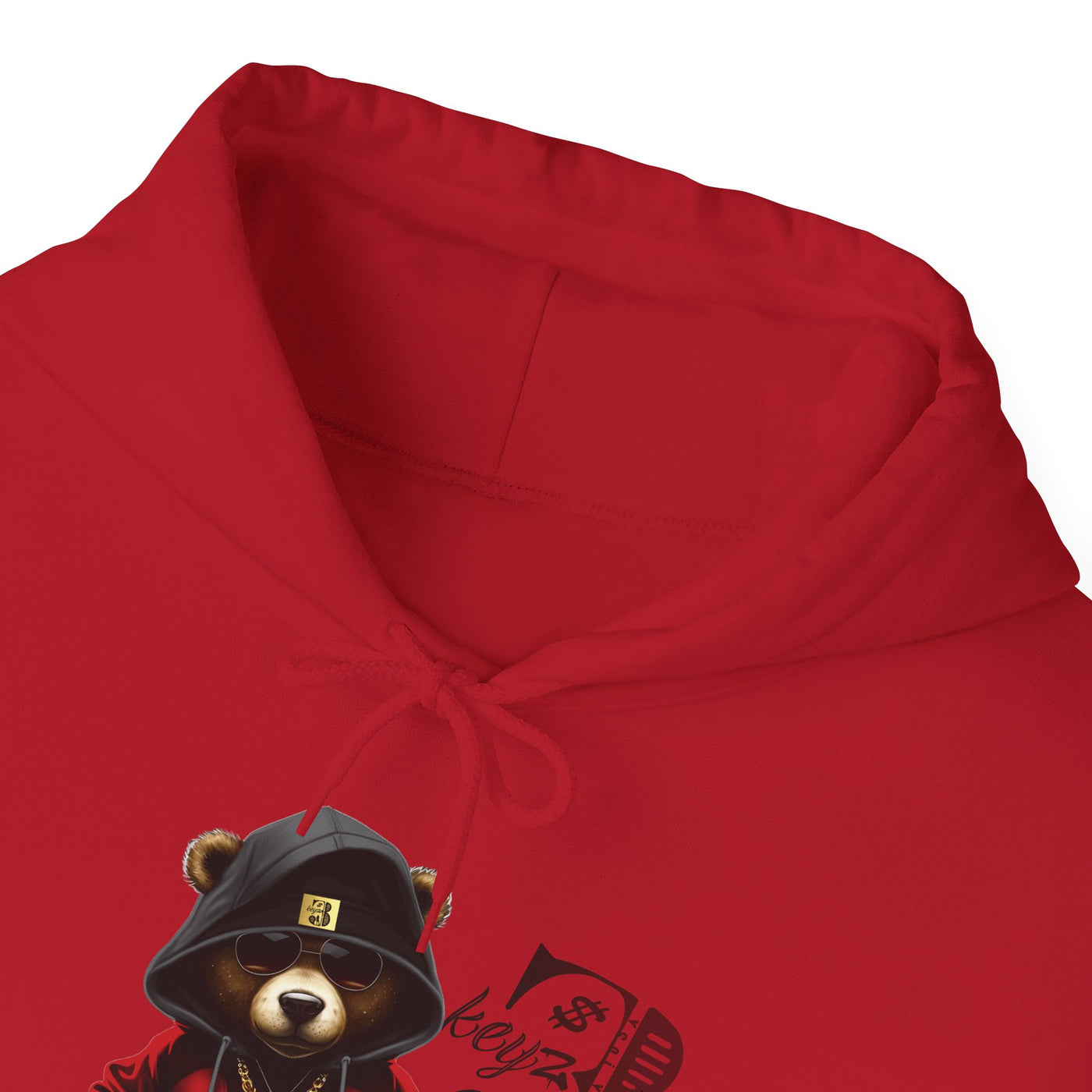 Unisex Hooded Sweatshirt 3keyz OG Teddy Drip Design Black/Red